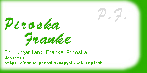 piroska franke business card